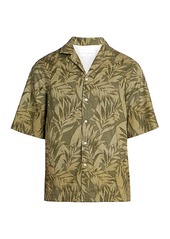 Officine Generale Eren Palm Tree-Print Short-Sleeve Shirt