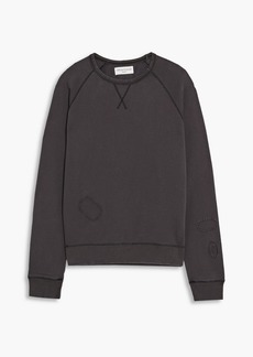 Officine Generale - Clement distressed French cotton-terry sweatshirt - Gray - S