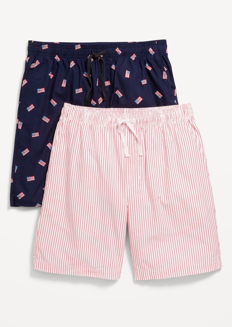 Old Navy 2-Pack Poplin Pajama Shorts -- 7-inch inseam