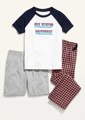 Old Navy 3-Piece Graphic Pajama Tee, Pants And Shorts Set For Boys