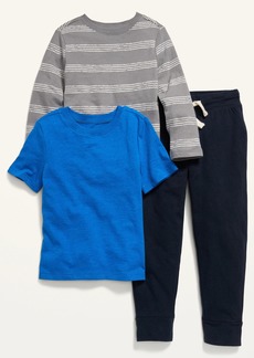Old Navy 3-Piece Long-Sleeve T-Shirt, Short-Sleeve T-Shirt and Sweatpants Set for Toddler Boys