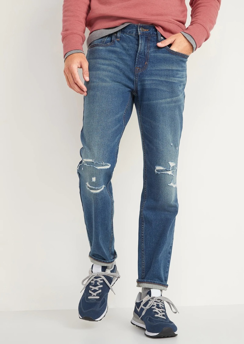 Old Navy Athletic Taper Built-In Flex Ripped Jeans