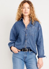 Old Navy Boyfriend Button-Down Jean Tunic