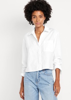 Old Navy Button-Down Oxford Crop Shirt