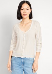 Old Navy Button-Down Pointelle Top