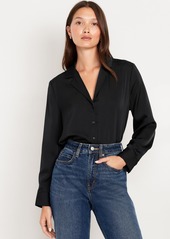 Old Navy Satin Cropped Button-Down Shirt