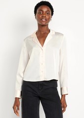 Old Navy Satin Cropped Button-Down Shirt