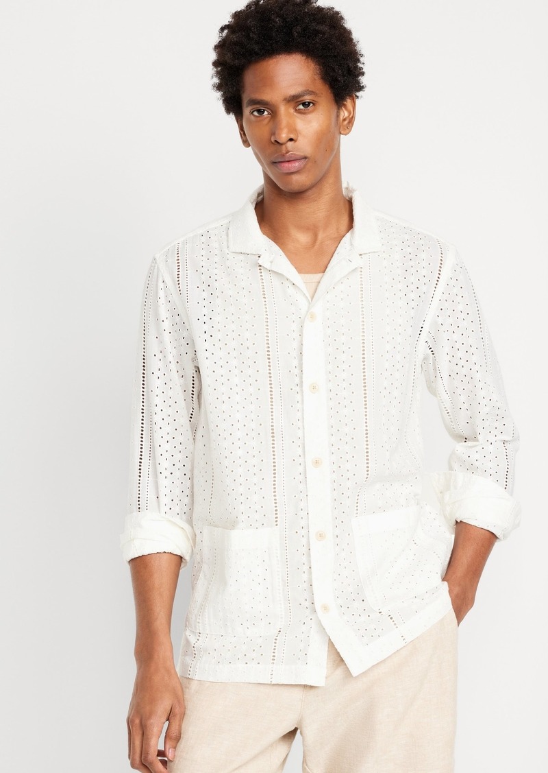 Old Navy Button-Front Eyelet Shirt