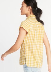 Old Navy Button-Front Gingham Shirt for Women