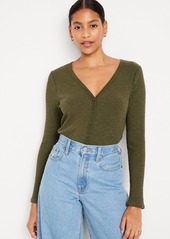 Old Navy Button-Front Rib-Knit Top