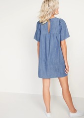 Old Navy Chambray Tie-Back Swing Dress for Women