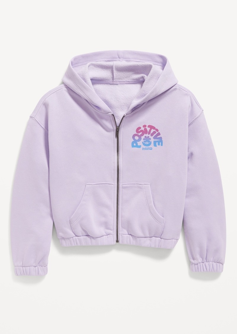 Old Navy Cinched-Hem Graphic Zip Hoodie for Girls