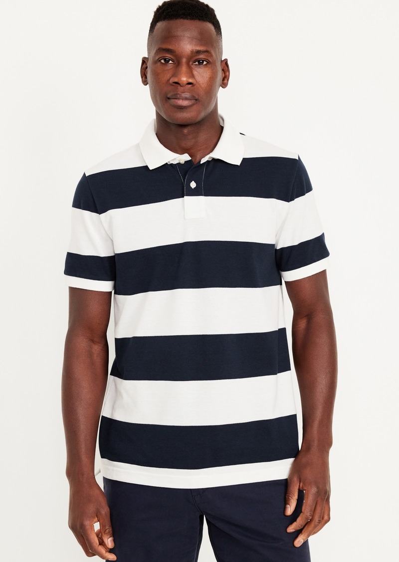 Old Navy Classic Fit Striped Pique Polo