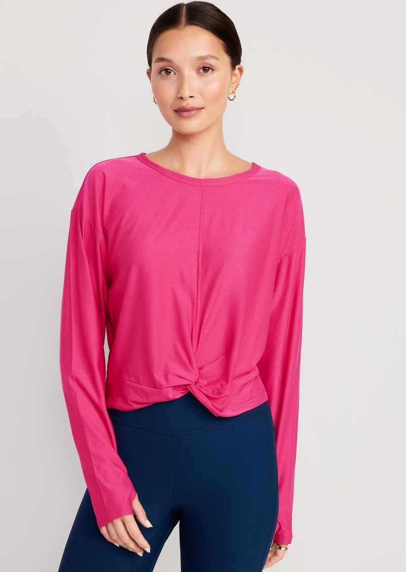 Old Navy Cloud 94 Soft Long-Sleeve Twist-Front Top