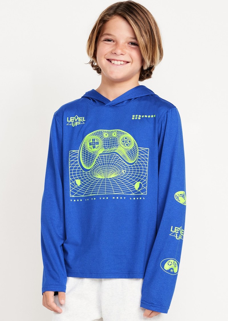 Old Navy CloudMotion Long-Sleeve Hooded Graphic T-Shirt for Boys