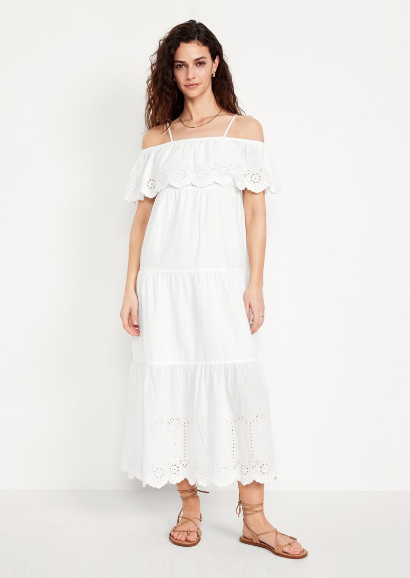 Old Navy Cold Shoulder Maxi Swing Dress