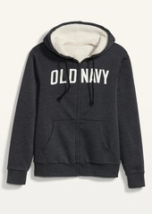 Old Navy Cozy Sherpa-Lined Logo-Graphic Zip Hoodie for Men