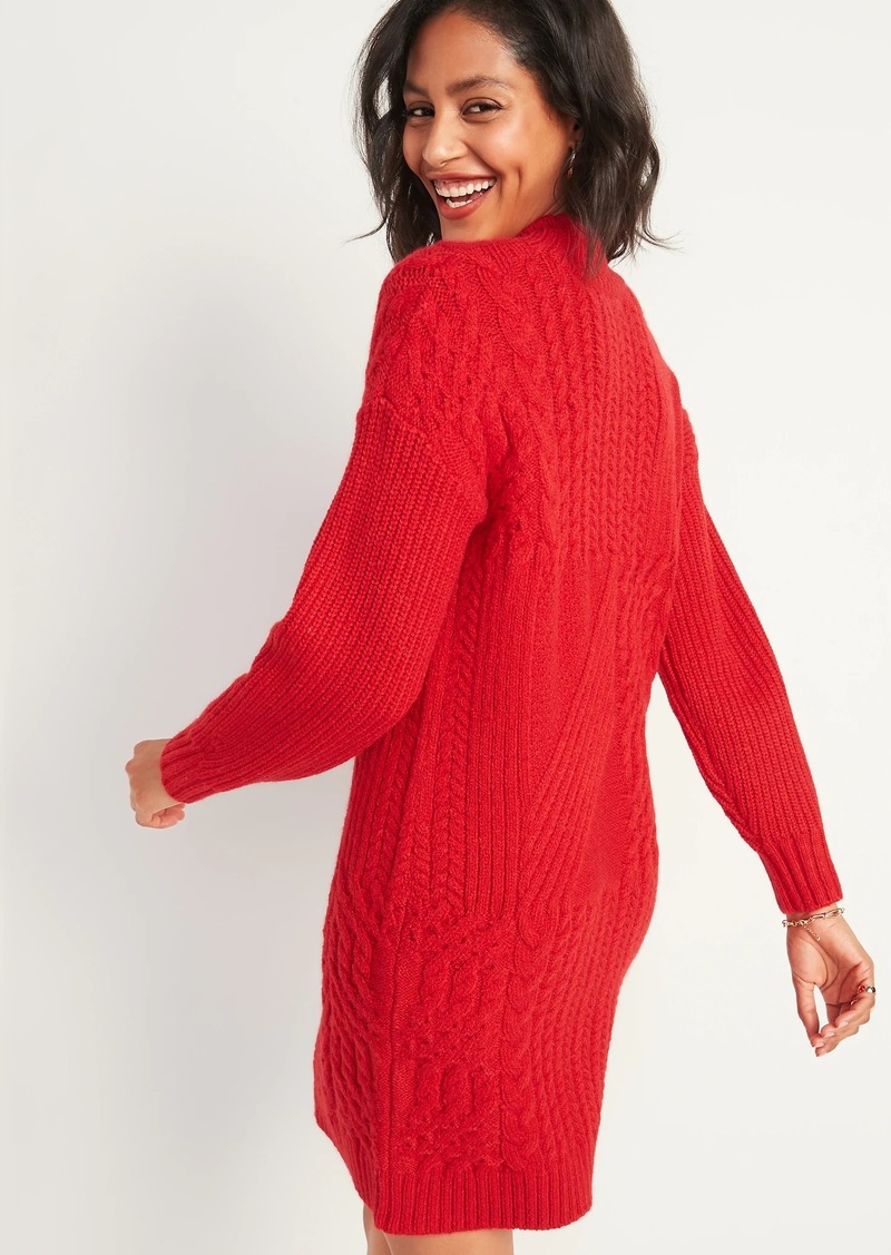 Cozy Textured-Knit Sweater Dress for Women