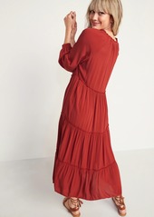 Old Navy Crinkle-Crepe Ruffle-Tiered Maxi Swing Dress