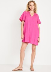 Old Navy Crinkle Gauze Mini Swing Dress