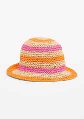 Old Navy Crochet Bucket Straw Hat for Girls