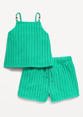 Old Navy Crochet-Knit Beaded Tank Top and Shorts Set for Toddler Girls
