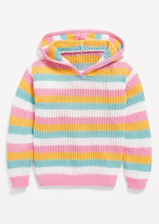 Old Navy Crochet-Knit Pullover Hoodie for Toddler Girls