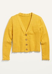 Old Navy Cropped Plush-Knit Button-Front Cardigan Sweater for Girls