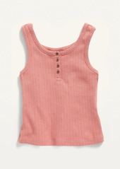 Old Navy Cropped Rib-Knit Henley Tank Top for Girls
