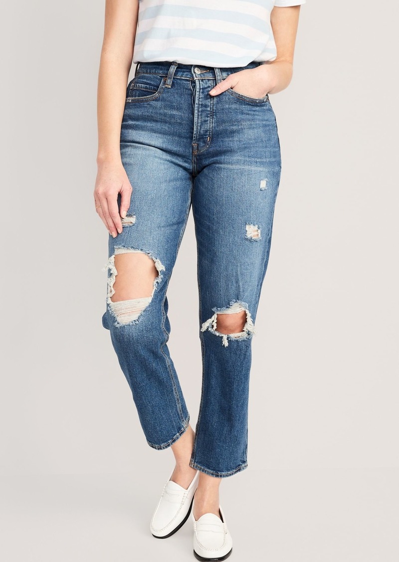 Old Navy Curvy Extra High-Waisted Button-Fly Straight Jeans