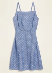 Old Navy Dot-Print Linen-Blend Fit & Flare Cami Sundress for Women