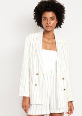 Old Navy Double-Breasted Linen-Blend Blazer