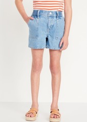 Old Navy Elasticized High-Waisted Striped Utility Jean Shorts for Girls