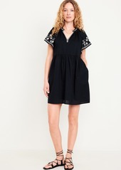 Old Navy Embroidered Mini Swing Dress