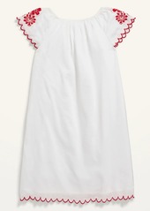 Old Navy Embroidered Scallop-Trim Midi Dress for Girls