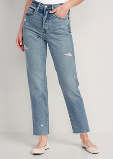 Old Navy Extra High-Waisted Button-Fly Cut-Off Straight Jeans for Women