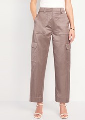 Old Navy Extra-High Waisted Satin Cargo Barrel Wide-Leg Pants