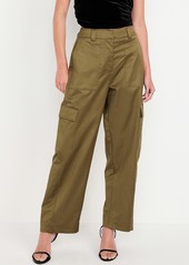 Old Navy Extra-High Waisted Satin Cargo Barrel Wide-Leg Pants