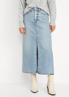 Old Navy High-Waisted Jean Midi Skirt