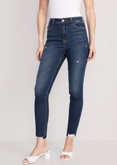 Old Navy Extra High-Waisted Button-Fly Rockstar 360° Stretch Super-Skinny Cropped Cut-Off Jeans