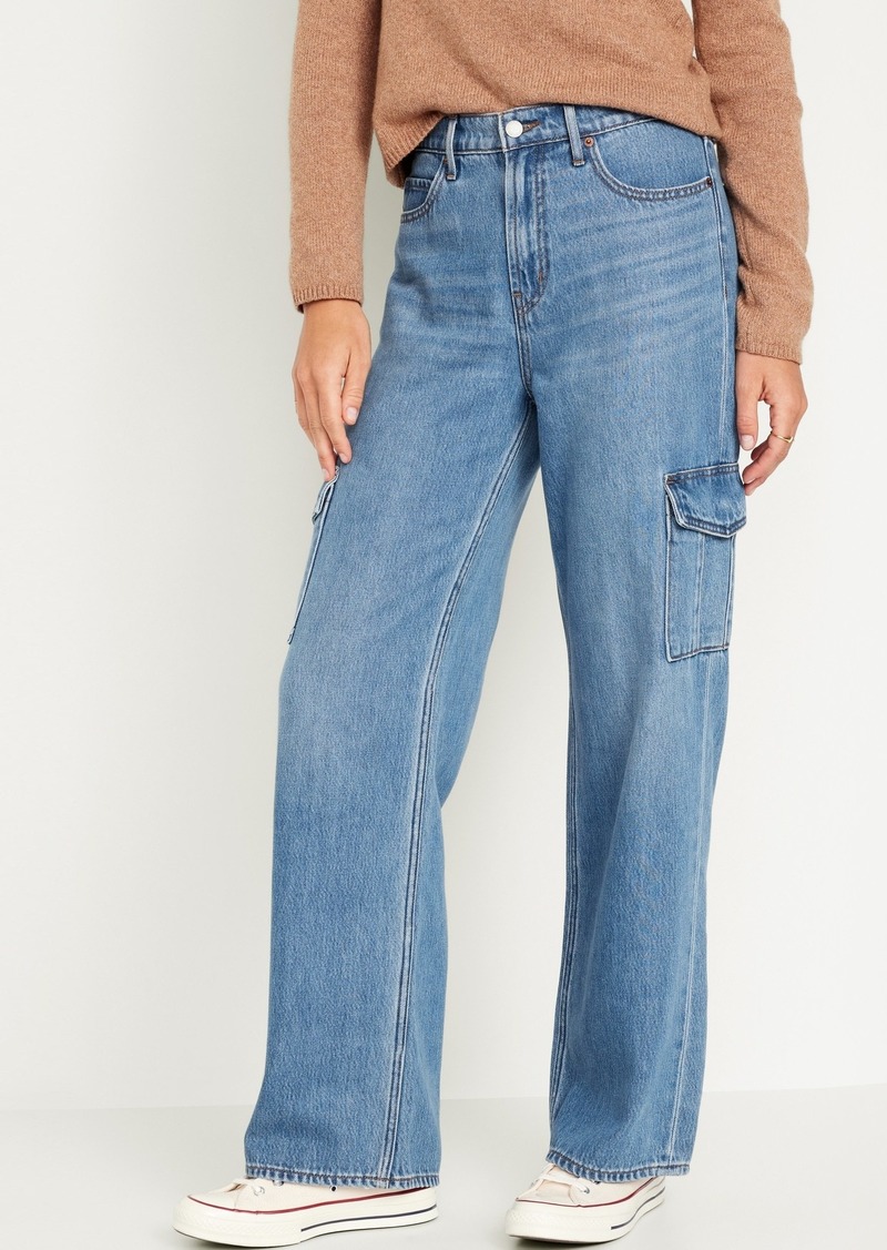 Old Navy Extra High-Waisted Wide-Leg Cargo Jeans