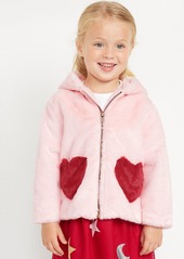 Old Navy Faux-Fur Full-Zip Hooded Jacket for Toddler Girls