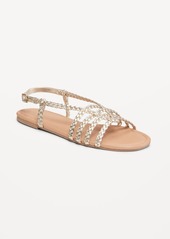 Old Navy Faux-Leather Braided Flat Sandals