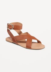 Old Navy Faux-Leather Cross-Strap Buckle Sandals