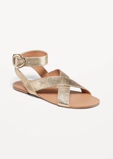 Old Navy Faux-Leather Cross-Strap Buckle Sandals