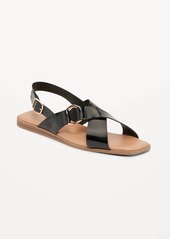 Old Navy Faux-Leather Cross-Strap Buckled Sandals