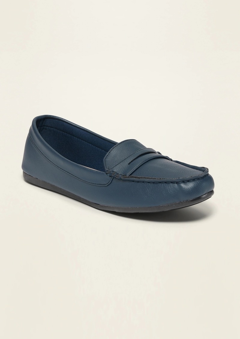 old navy black moccasins