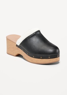 Old Navy Faux-Leather Sherpa-Lined Clogs