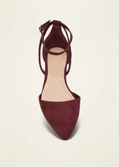 Old Navy Faux-Suede D'Orsay Ankle-Strap Flats for Women