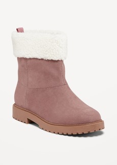 Old Navy Faux-Suede Sherpa-Cuff Boots for Girls
